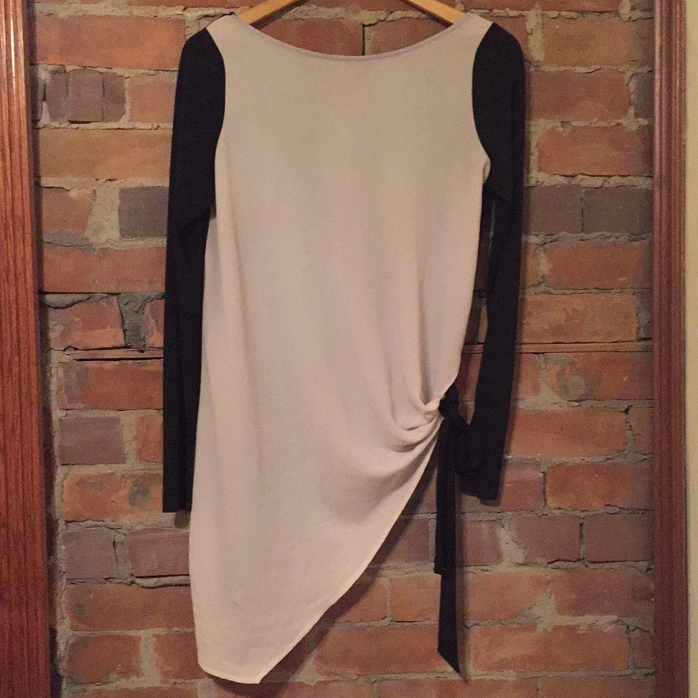ZARA Black & White Side Tie Blouse